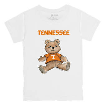 Toddler Tiny Turnip White Tennessee Volunteers Teddy Bear T-Shirt