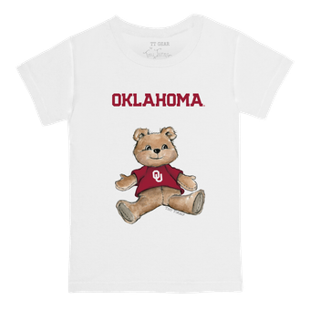 Toddler Tiny Turnip White Oklahoma Sooners Teddy Bear T-Shirt
