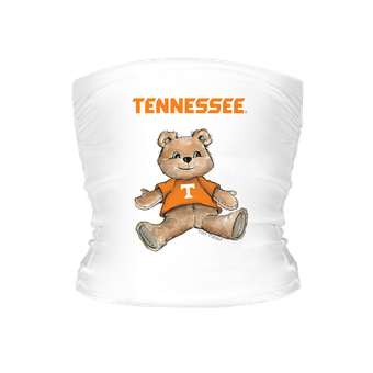Women's Tiny Turnip White Tennessee Volunteers Teddy Bear Crop Tube Top