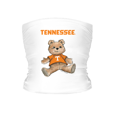 Women's Tiny Turnip White Tennessee Volunteers Teddy Bear Crop Tube Top