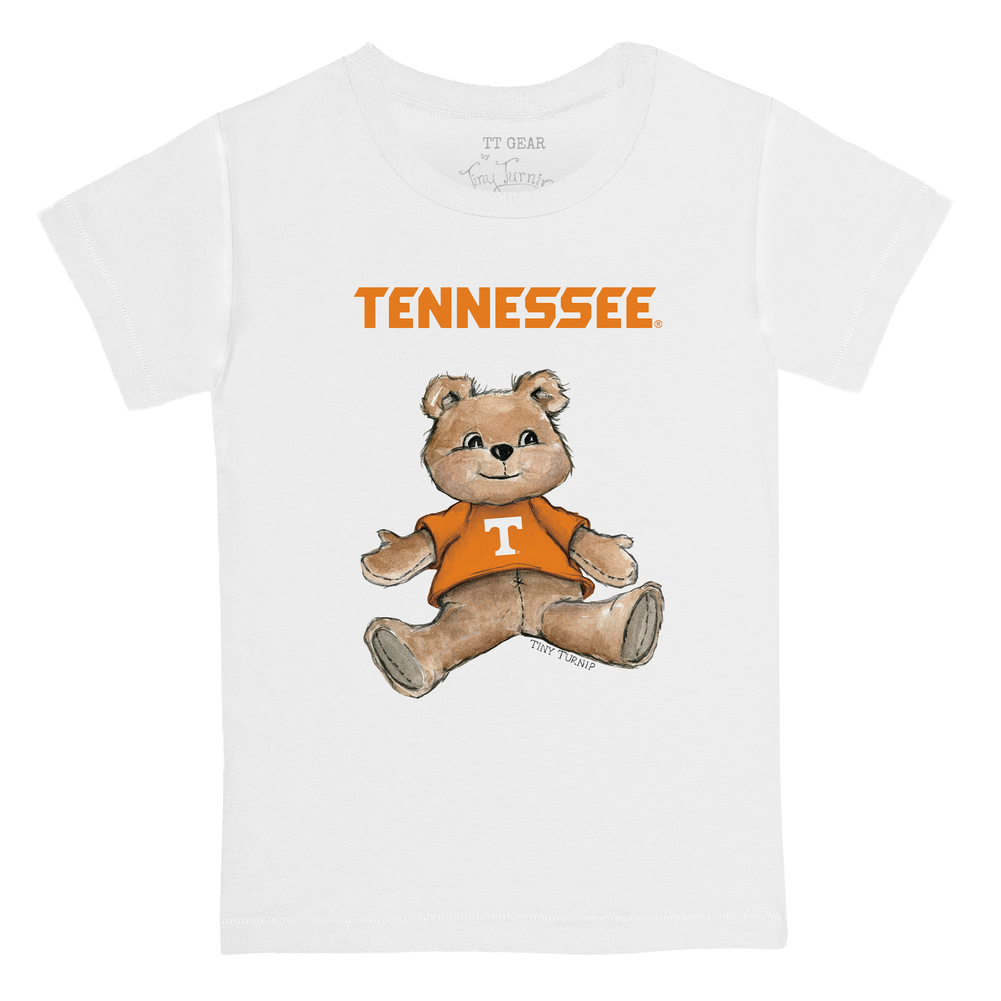 Youth Tiny Turnip White Tennessee Volunteers Teddy Bear T-Shirt Youth Tiny Turnip White Tennessee Volunteers Teddy Bear T-Shirt