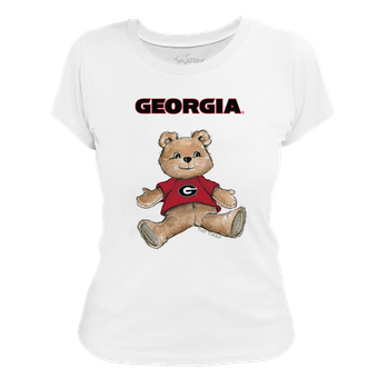 Women's Tiny Turnip White Georgia Bulldogs Teddy Bear T-Shirt