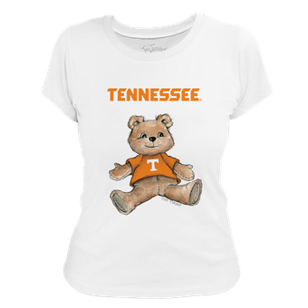 Women's Tiny Turnip White Tennessee Volunteers Teddy Bear T-Shirt