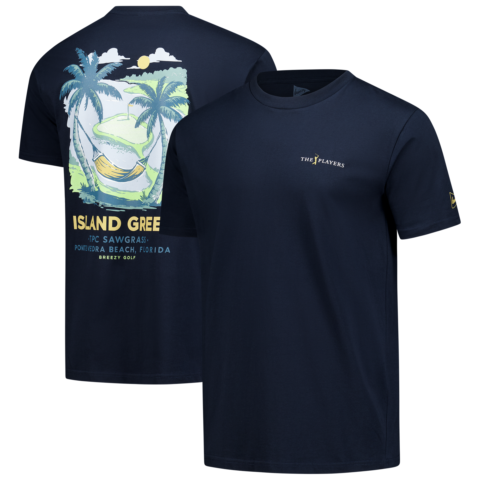 Men's Breezy Golf Black THE PLAYERS The Island Green T-Shirt