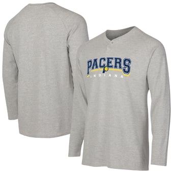 Men's Concepts Sport  Gray Indiana Pacers Hawthorn Thermal Knit Long Sleeve Henley T-Shirt