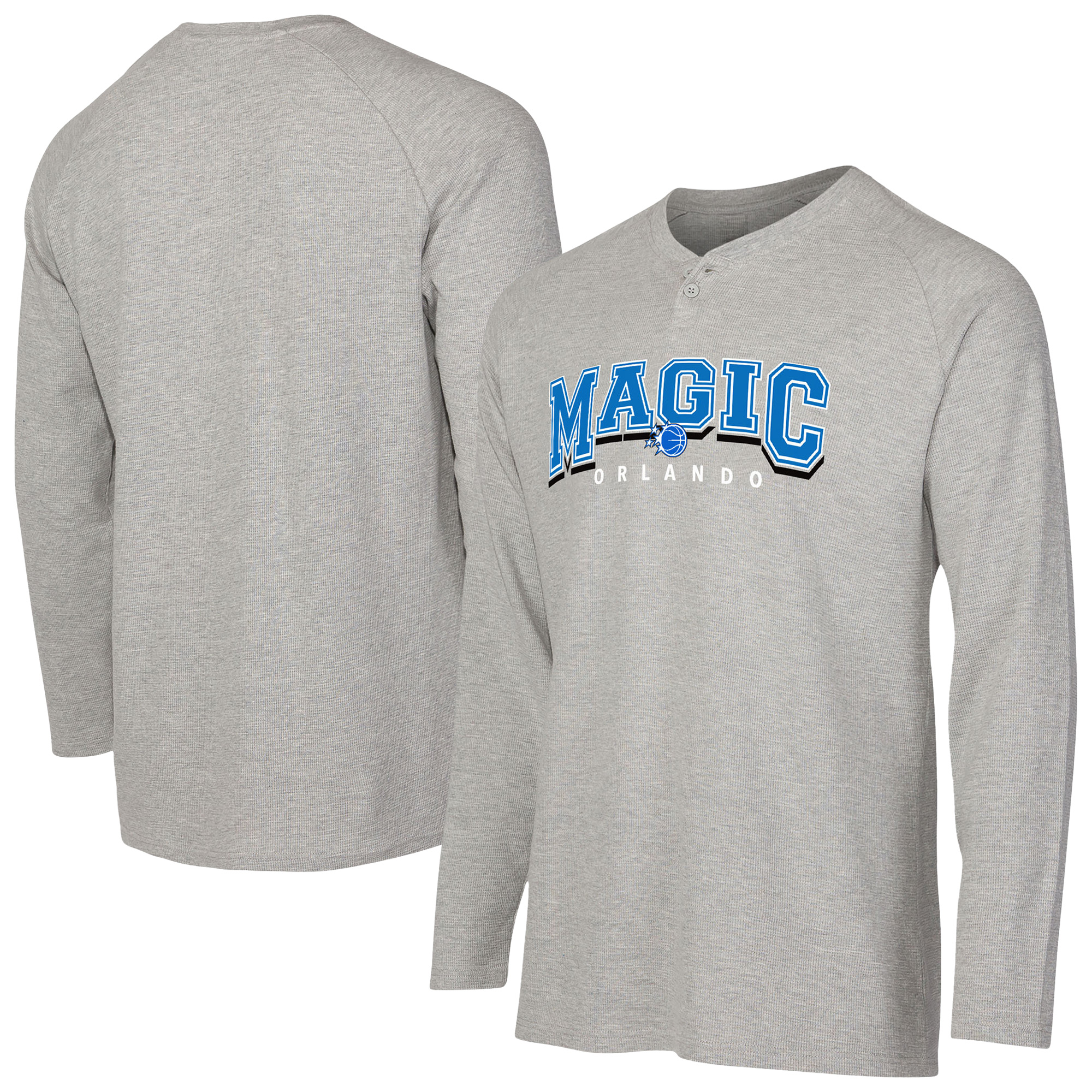 Men's Concepts Sport Gray Orlando Magic Hawthorn Thermal Knit Long Sleeve Henley T-Shirt