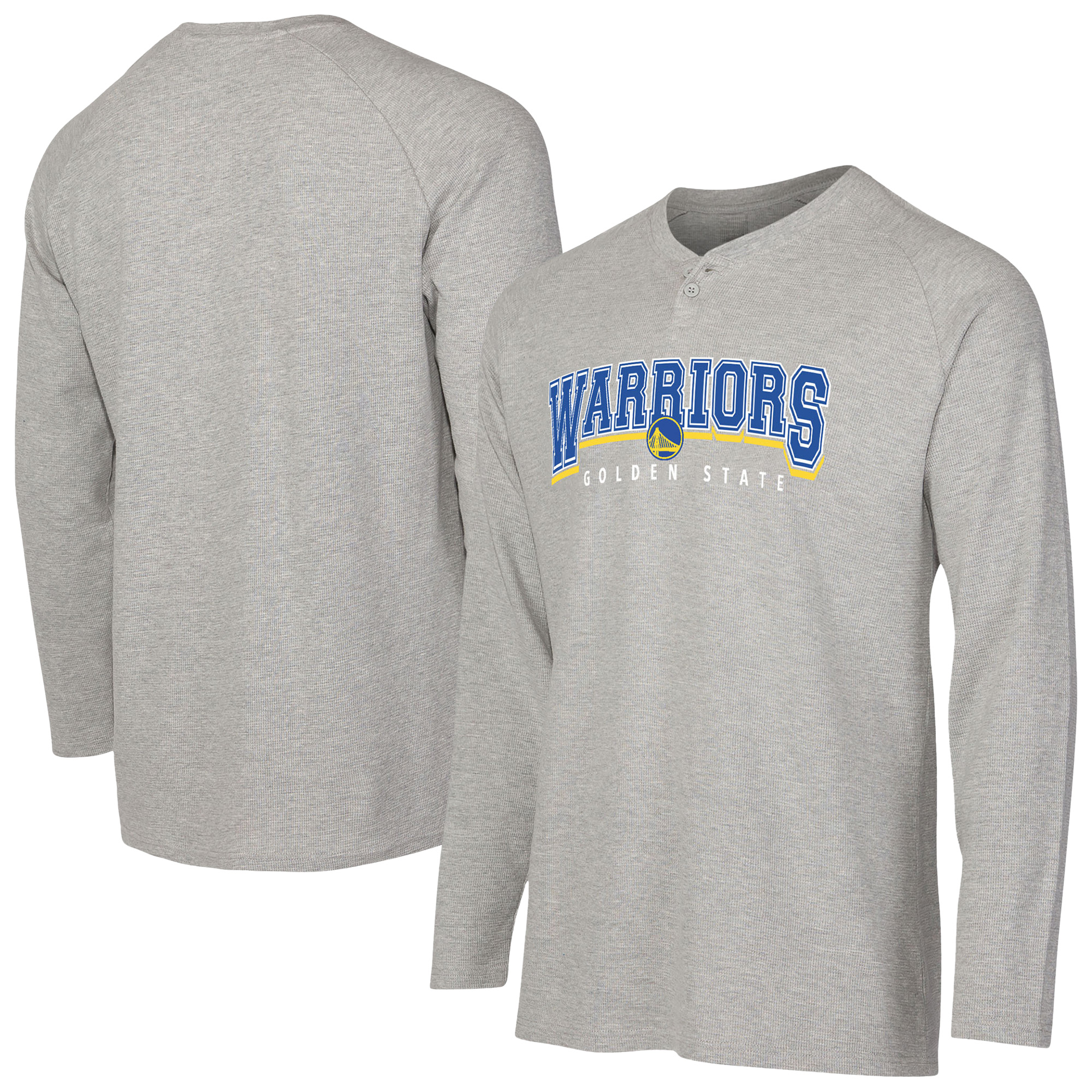Men's Concepts Sport Gray Golden State Warriors Hawthorn Thermal Knit Long Sleeve Henley T-Shirt