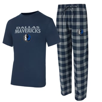 Men's Concepts Sport Navy/Gray Dallas Mavericks Avondale T-Shirt & Flannel Pants Set