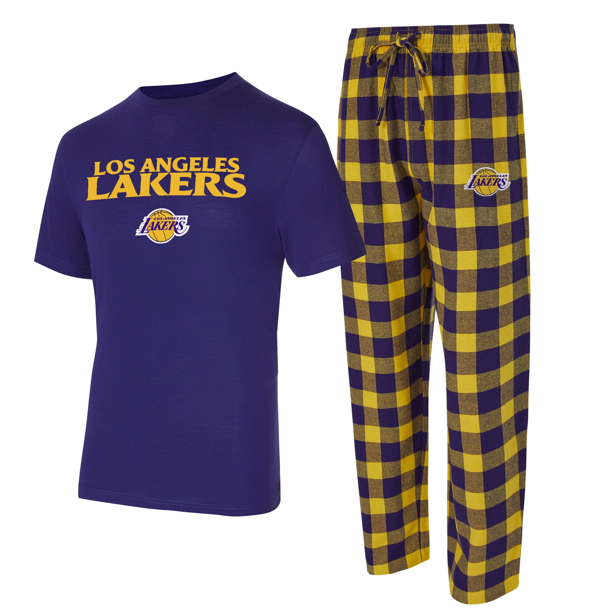 Men's Concepts Sport Purple/Gold Los Angeles Lakers Avondale T-Shirt & Flannel Pants Set