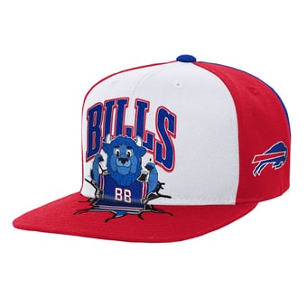 Youth Mitchell & Ness  White Buffalo Bills Team Mascot Snapback Hat