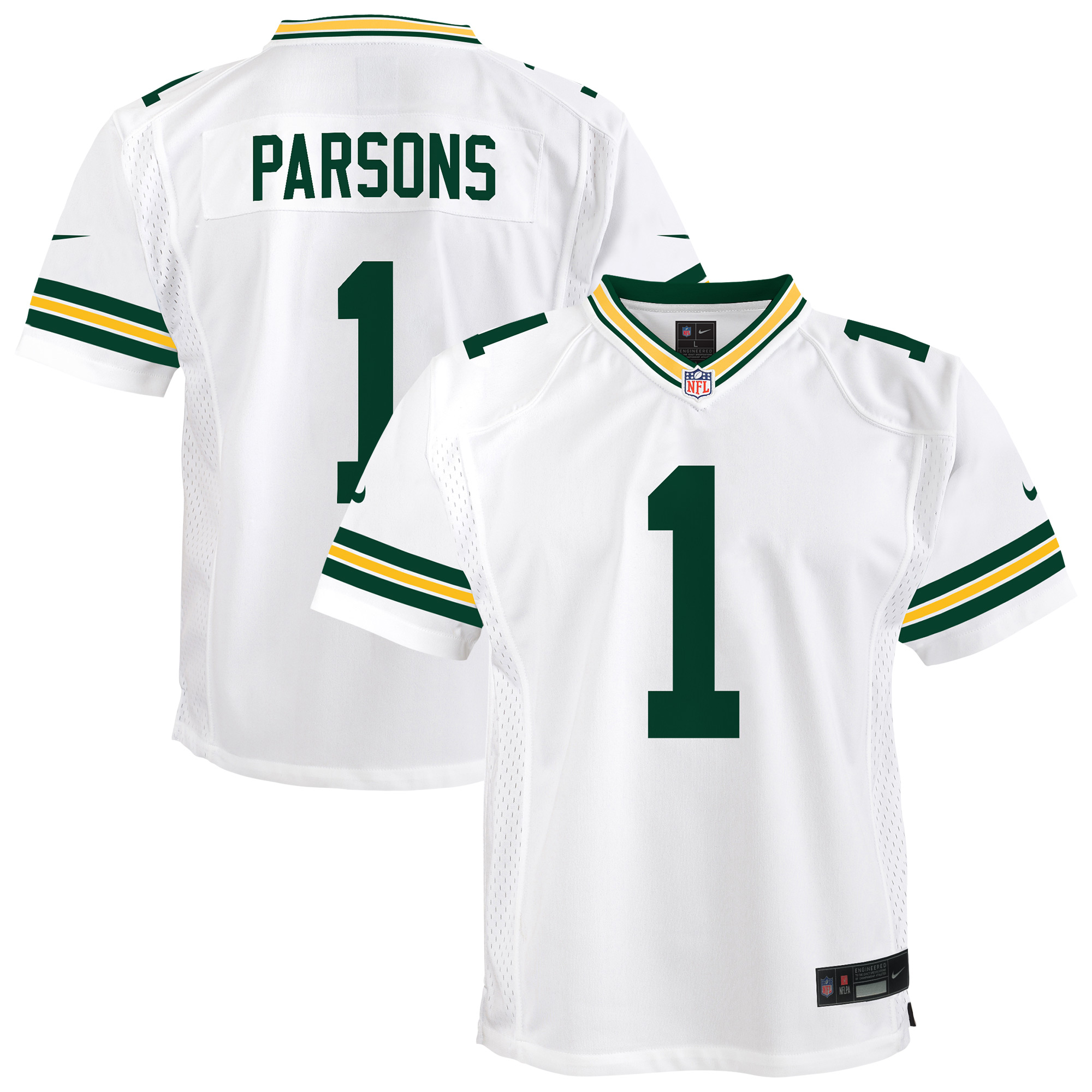 Youth Nike Micah Parsons White Green Bay Packers White Game Jersey