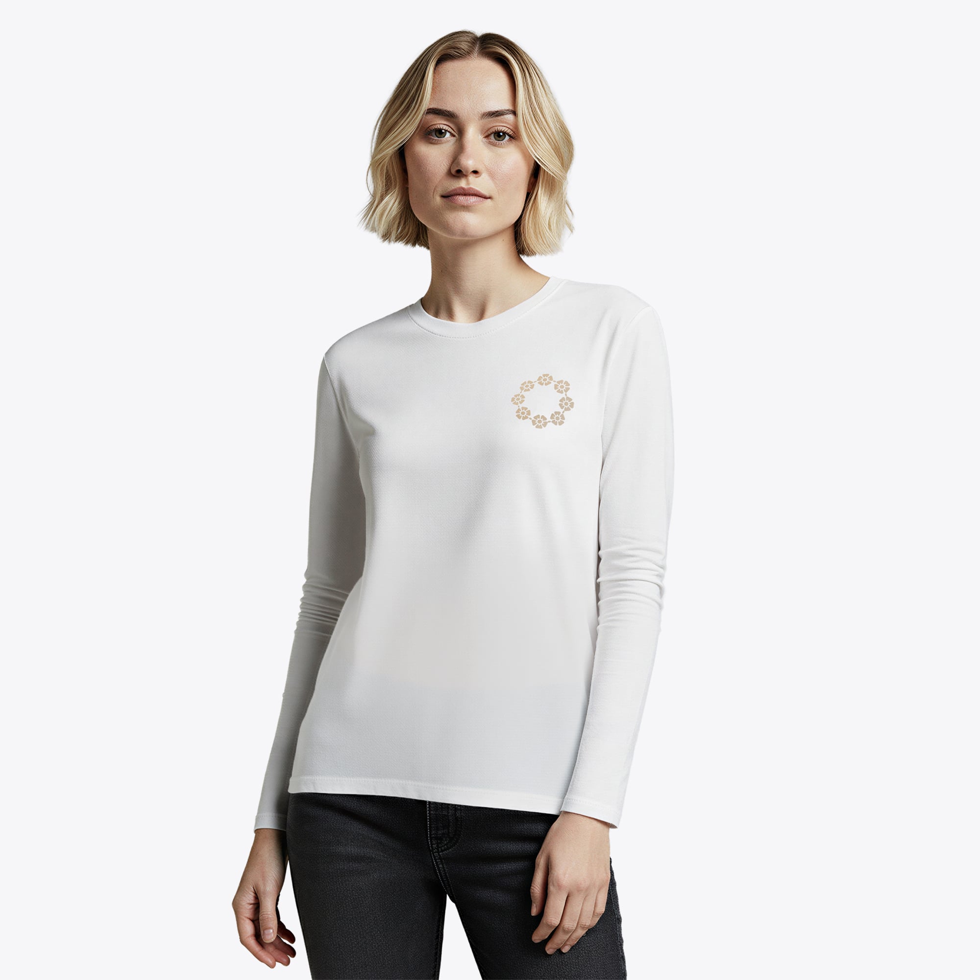 T-shirt à manches longues Chelsea Crown Of Roses - Blanc - Femme