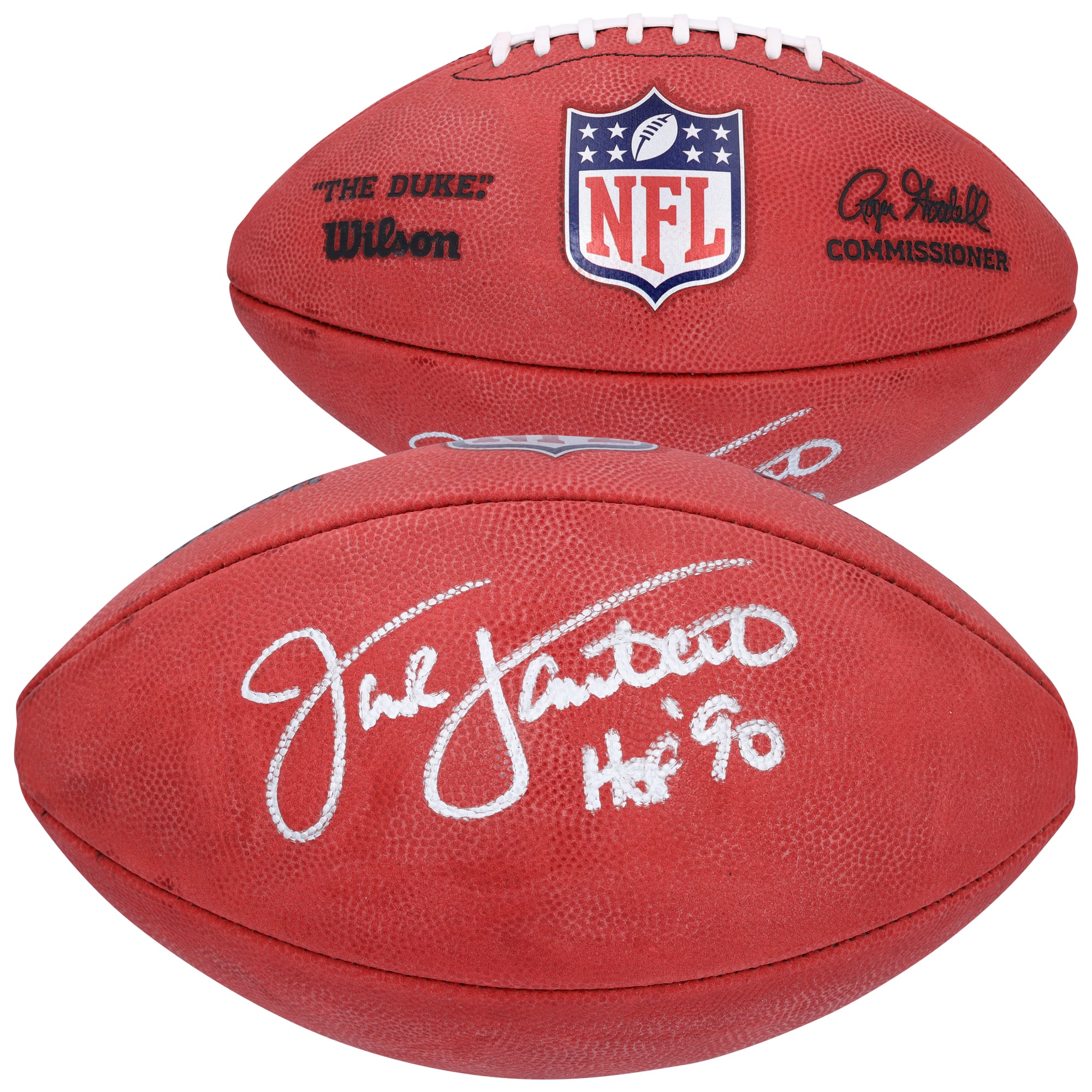 Jack Lambert Pittsburgh Steelers Autographed Wilson Duke Full Color Football with "HOF 90" Inscription