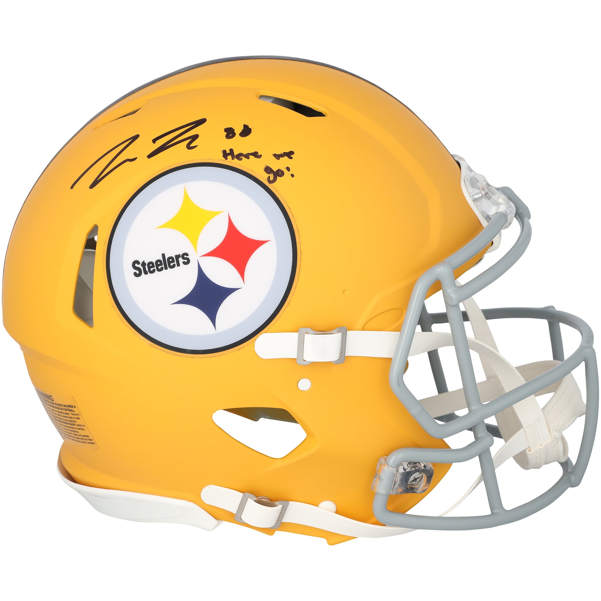 Pat Freiermuth Pittsburgh Steelers Autographed Riddell 2025 Alternate Speed Authentic Helmet with "Here We Go" Inscription