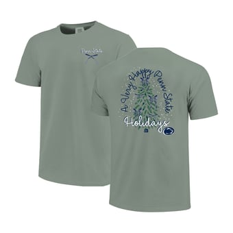 Women's  Light Green Penn State Nittany Lions Christmas Tree Comfort Colors T-Shirt