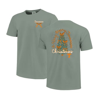 Women's  Light Green Tennessee Volunteers Christmas Tree Comfort Colors T-Shirt