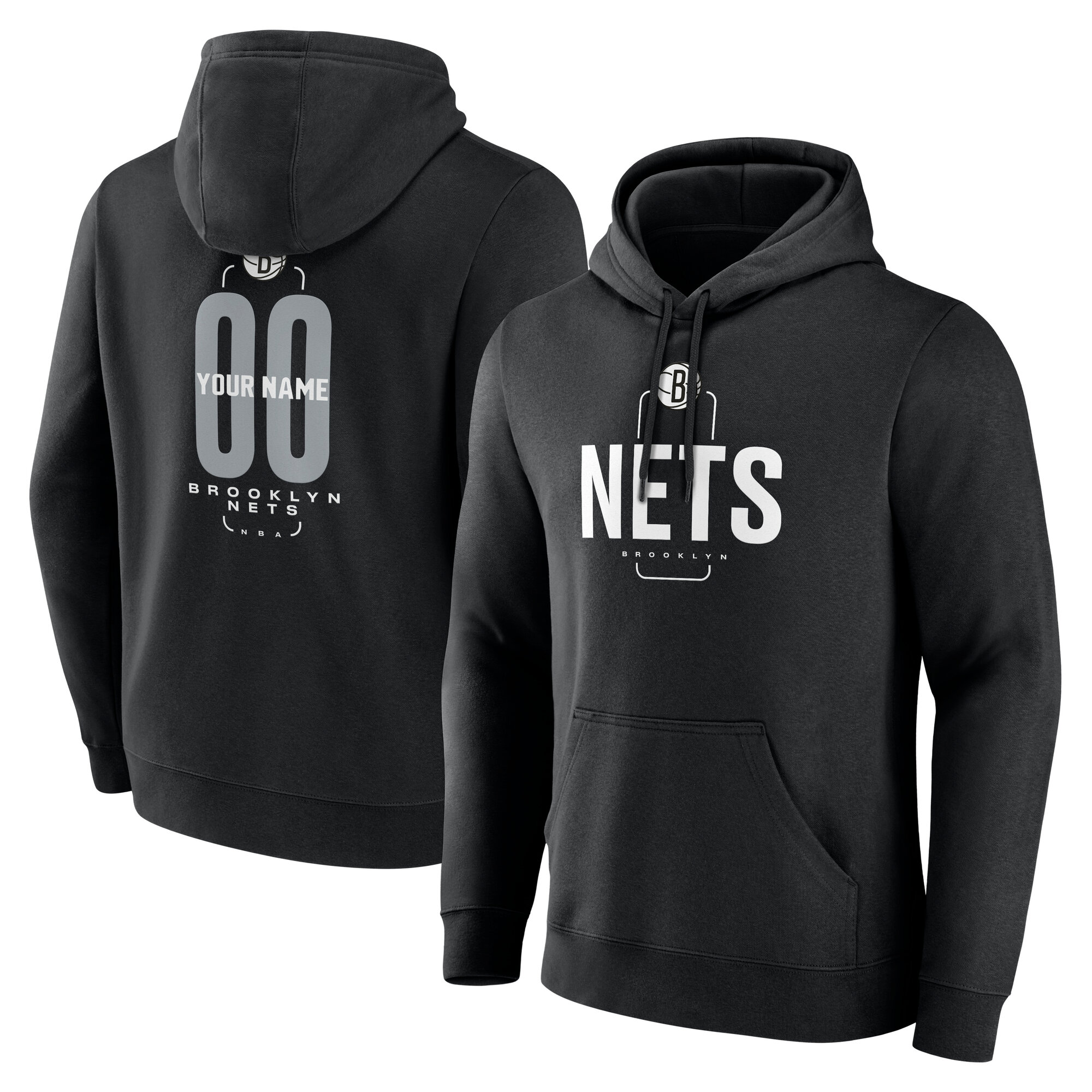 Men’s Black Brooklyn Nets Center Court Name & Number Custom Hoodie Men’s Black Brooklyn Nets Center Court Name & Number Custom Hoodie
