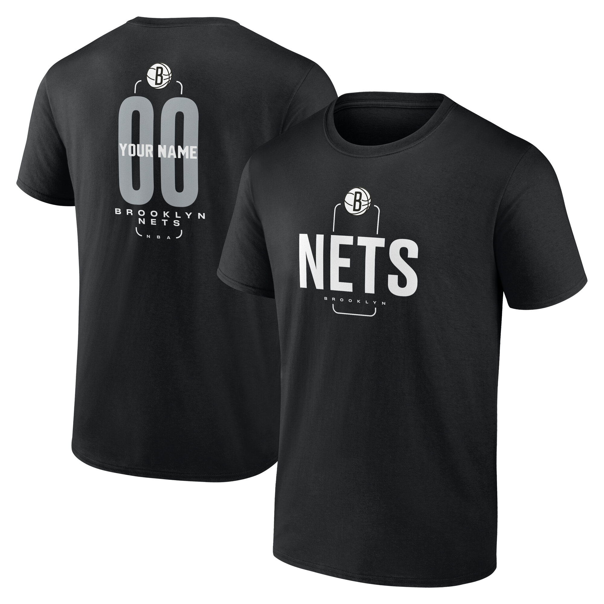 Men’s Black Brooklyn Nets Center Court Name & Number Custom T-Shirt Men’s Black Brooklyn Nets Center Court Name & Number Custom T-Shirt