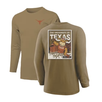 Youth  Tan Texas Longhorns Snowy Polaroid Long Sleeve T-Shirt