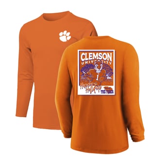 Youth  Orange Clemson Tigers Snowy Polaroid Long Sleeve T-Shirt