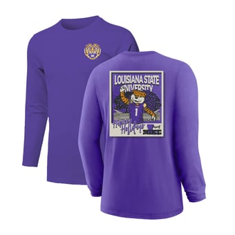 Youth  Purple LSU Tigers Snowy Polaroid Long Sleeve T-Shirt