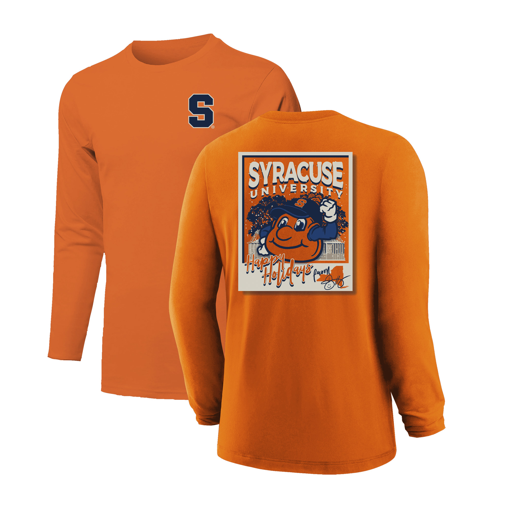 Youth Orange Syracuse Orange Snowy Polaroid Long Sleeve T-Shirt Youth Orange Syracuse Orange Snowy Polaroid Long Sleeve T-Shirt