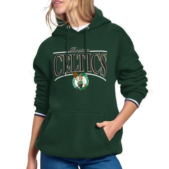 Women's Starter Kelly Green Boston Celtics Arch Stripe Fleece Hoodie