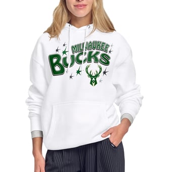 Women's Starter White Milwaukee Bucks Fireworks Fleece Hoodie