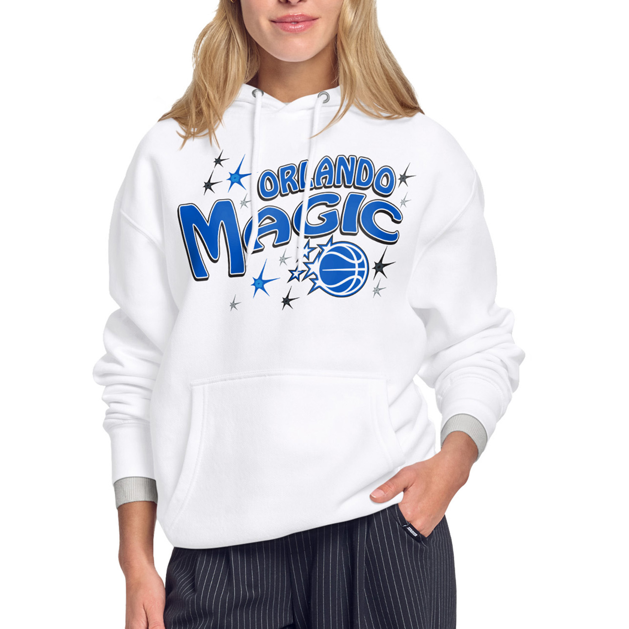 Women's Starter White Orlando Magic Fireworks Fleece Hoodie