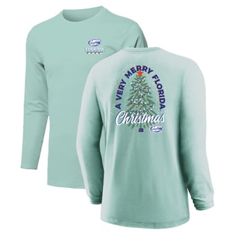 Youth  Light Green Florida Gators Merry Christmas Tree Long Sleeve T-Shirt