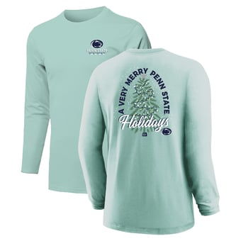 Youth  Light Green Penn State Nittany Lions Merry Christmas Tree Long Sleeve T-Shirt