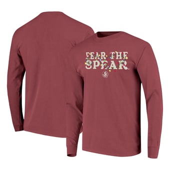 Unisex Image One  Garnet Florida State Seminoles String Lights Comfort Color Long Sleeve T-Shirt