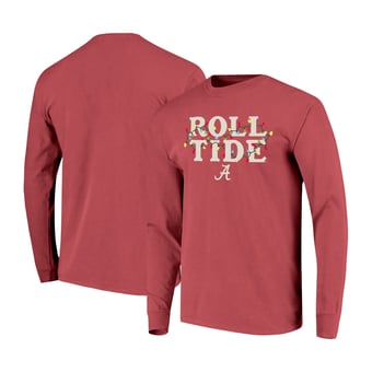 Unisex Image One  Crimson Alabama Crimson Tide String Lights Comfort Color Long Sleeve T-Shirt
