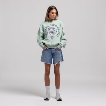 Women's Mitchell & Ness  Green San Francisco Giants Yacht Rock Sweatshirt
