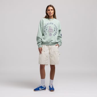 Women's Mitchell & Ness  Green Los Angeles Dodgers Yacht Rock Sweatshirt
