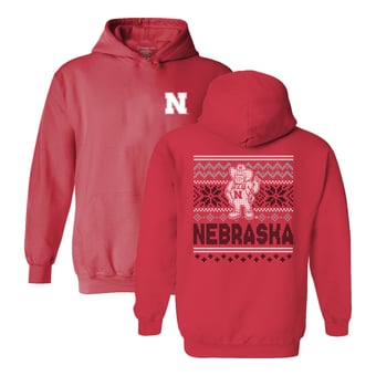 Youth  Scarlet Nebraska Huskers Classic Holiday Sweater Hoodie