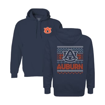 Youth  Navy Auburn Tigers Classic Holiday Sweater Hoodie