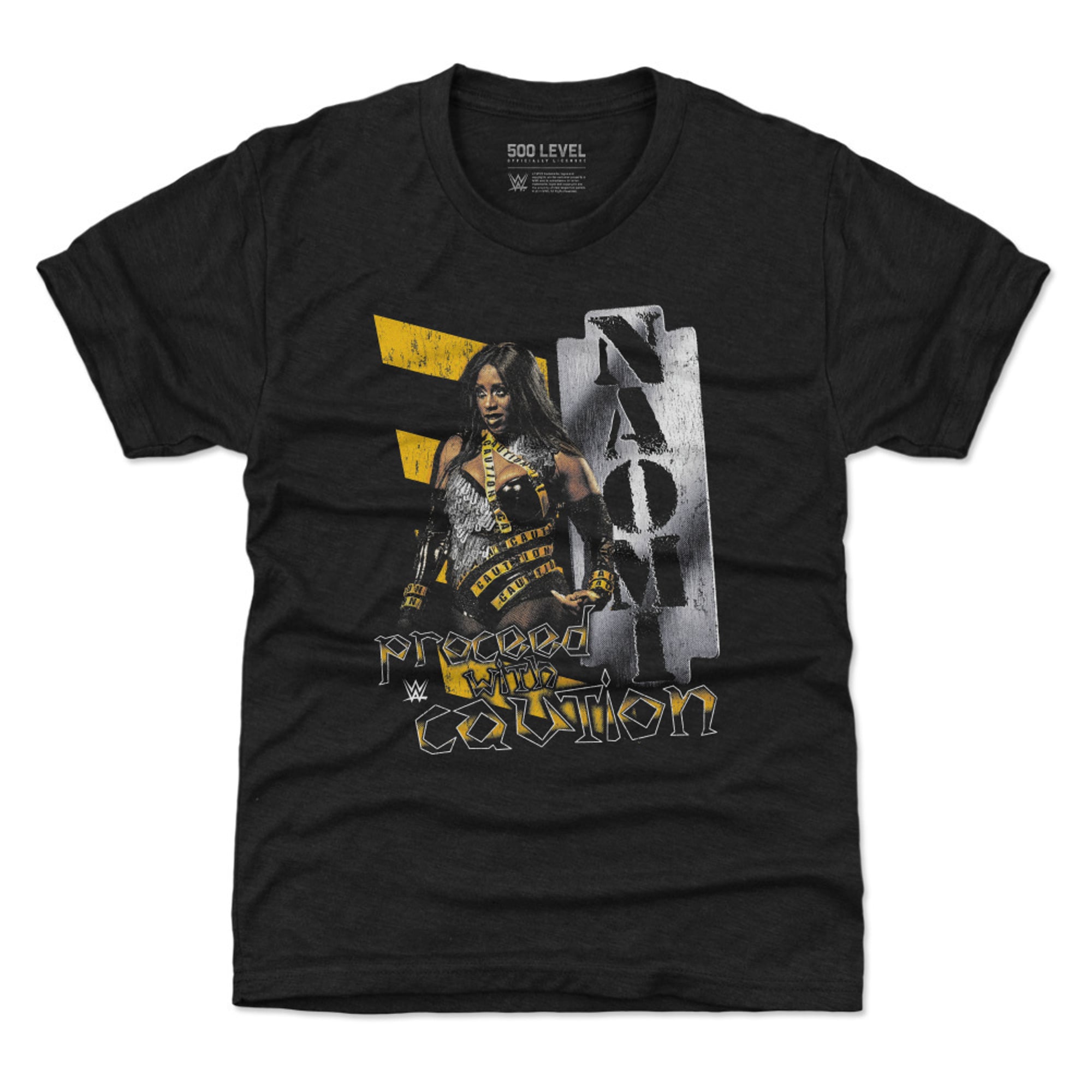 Youth 500 Level Heather Black Naomi Proceed With Caution T-Shirt