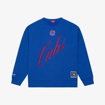 Women's Mitchell & Ness  Royal Chicago Cubs Script Sweatshirt