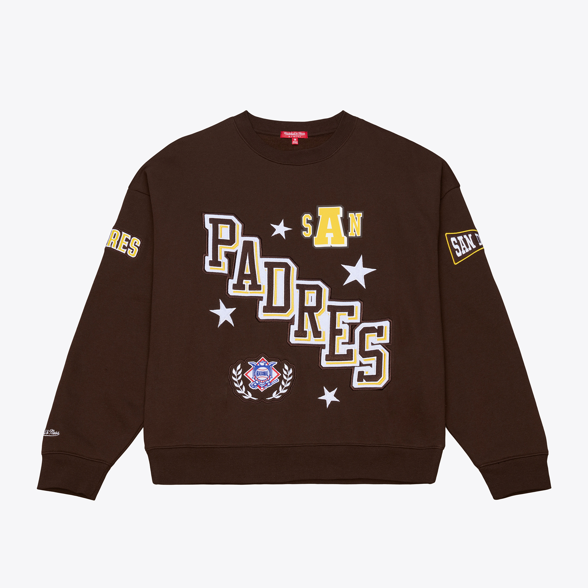 Women's Mitchell & Ness  Brown San Diego Padres Pep Rally Sweatshirt