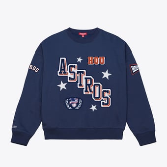 Women's Mitchell & Ness  Navy Houston Astros Pep Rally Sweatshirt
