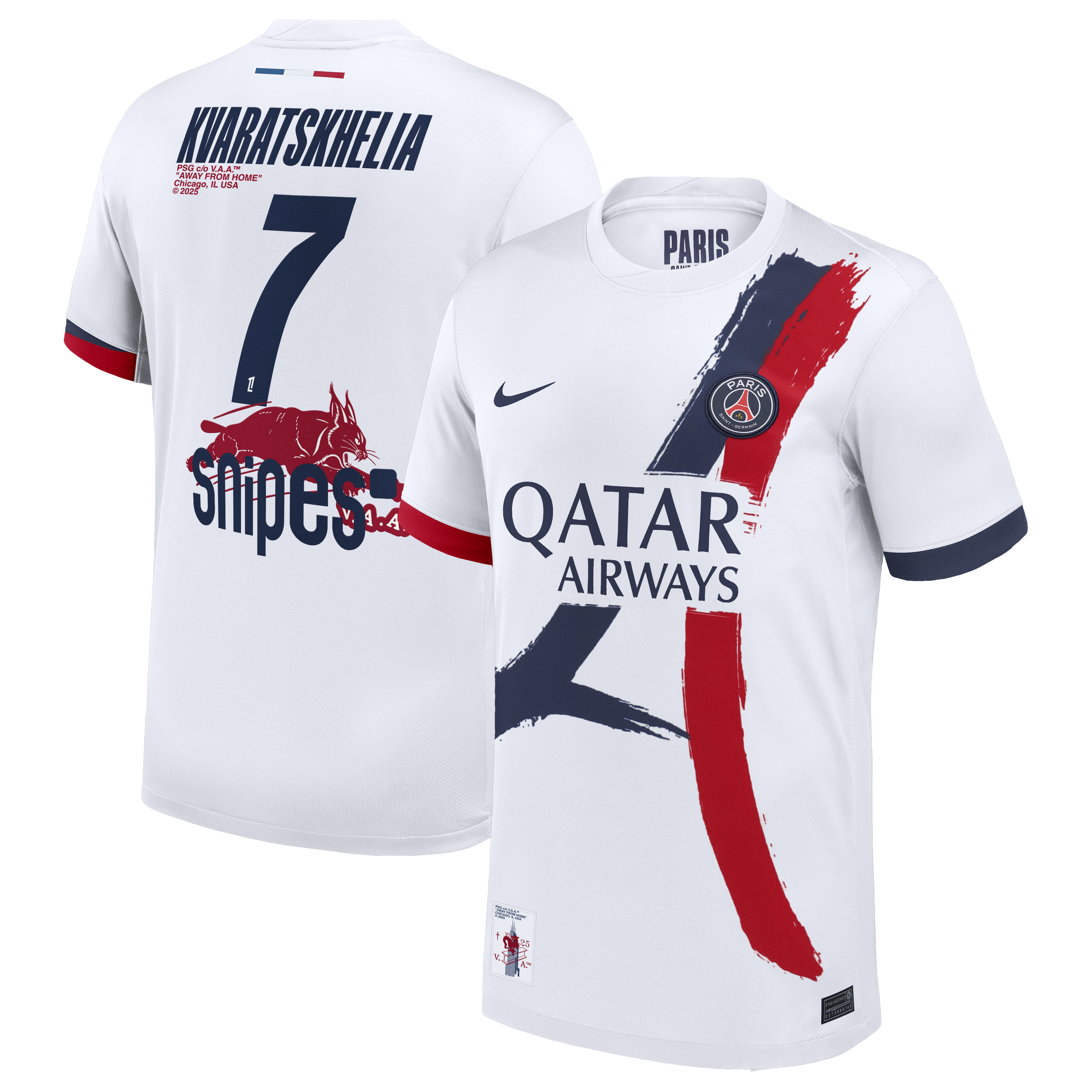 Maillot Extérieur Stadium PSG Nike 25/26 avec flocage Virgil Abloh Archive™ Kvaratskhelia 7