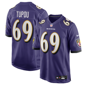 Men's Nike Josh Tupou Purple Baltimore Ravens Team Game Jersey