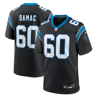 Men's Nike Nick Samac Black Carolina Panthers Team Game Jersey