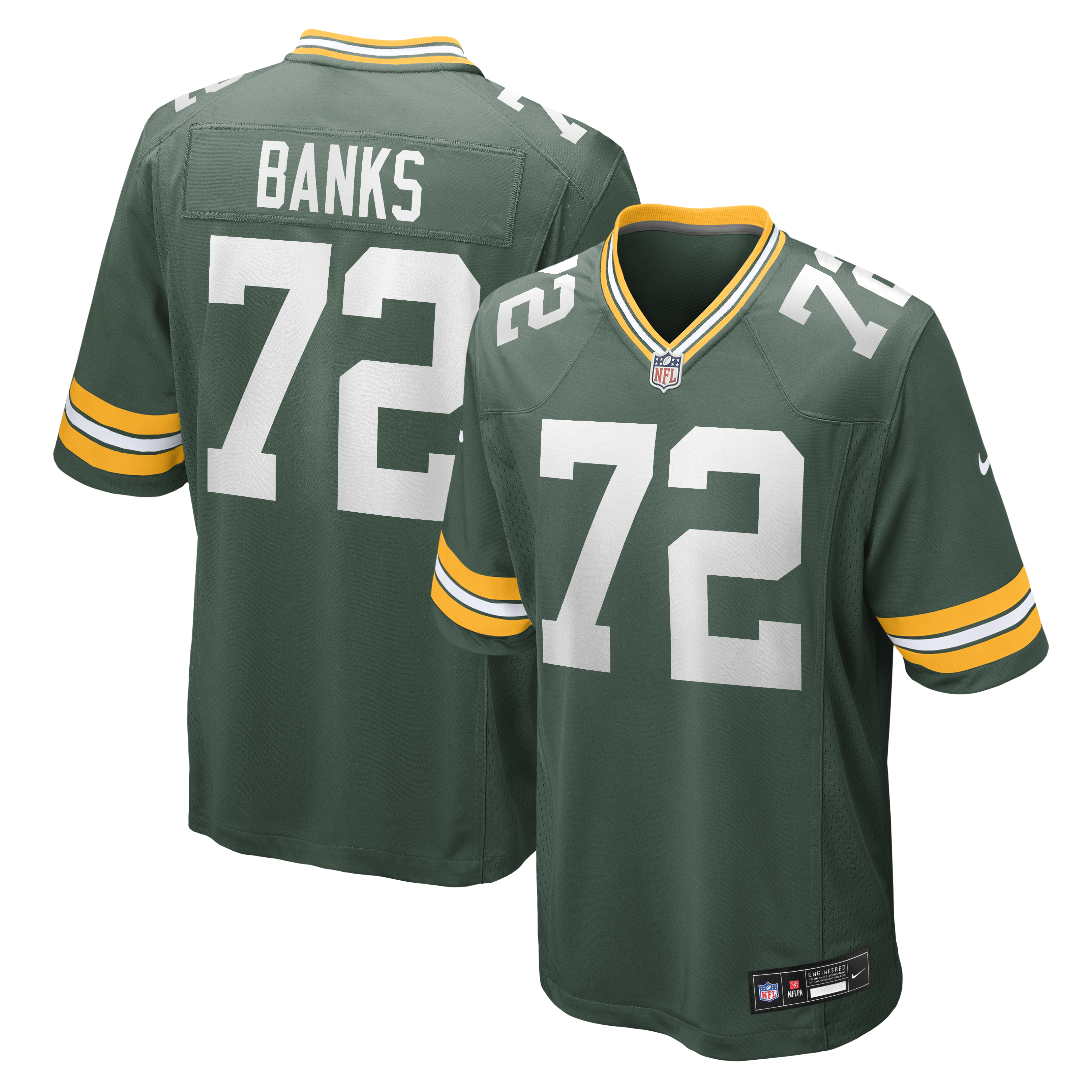Men's Nike Brant Banks  Green Green Bay Packers Team Game Jersey