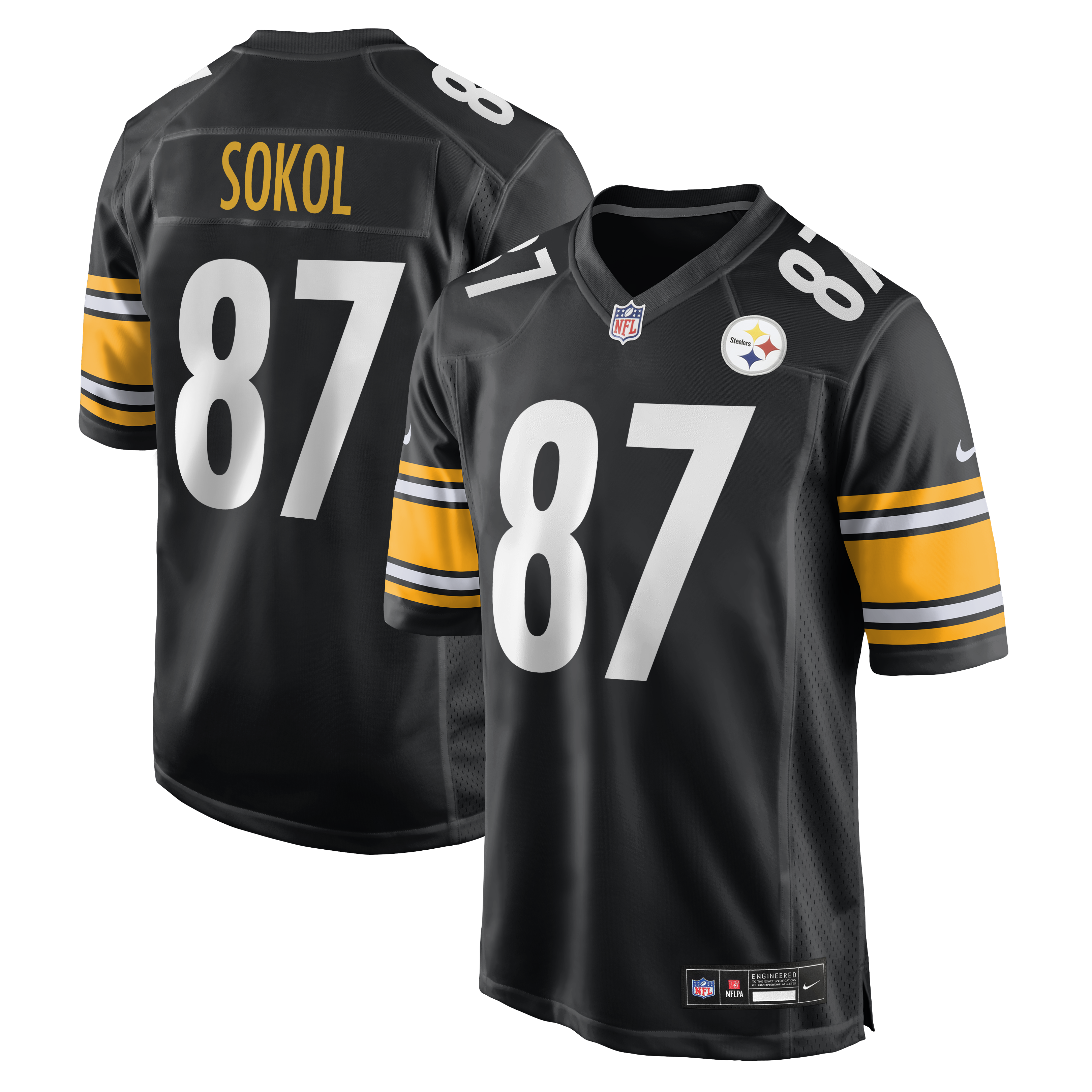 Men's Nike Matt Sokol Black Pittsburgh Steelers Team Game Jersey
