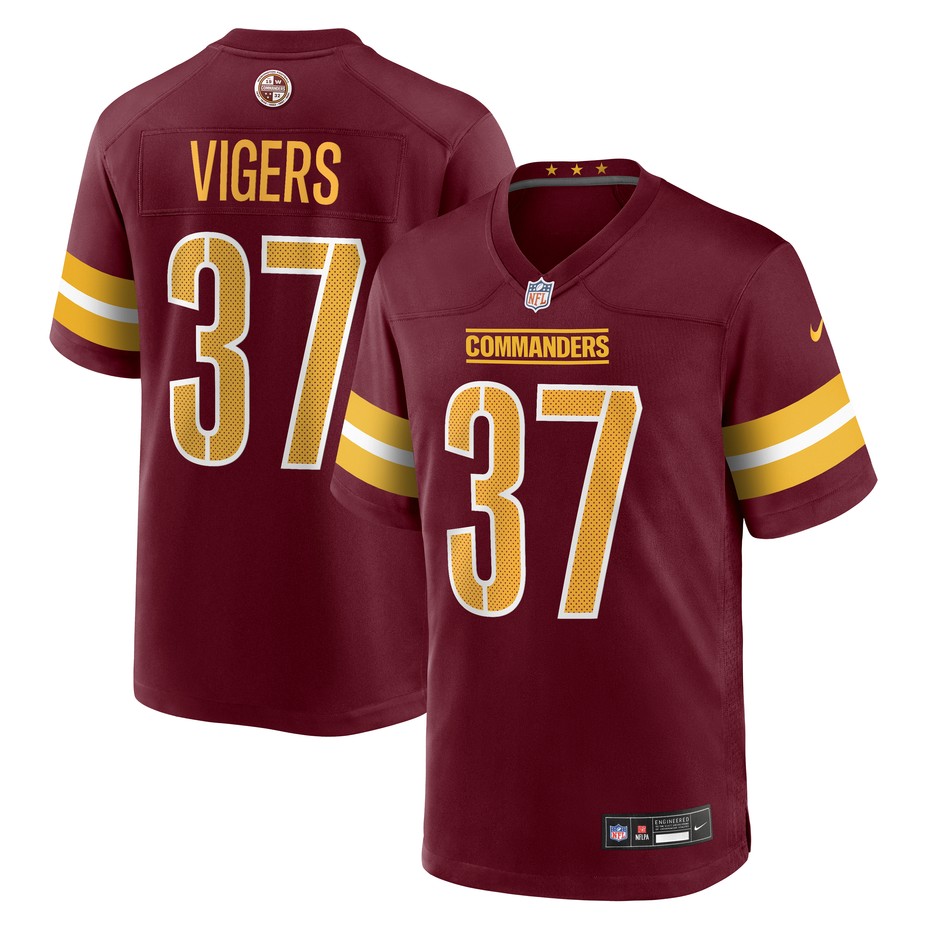 Men's Nike Car'lin Vigers Burgundy Washington Commanders Team Game Jersey