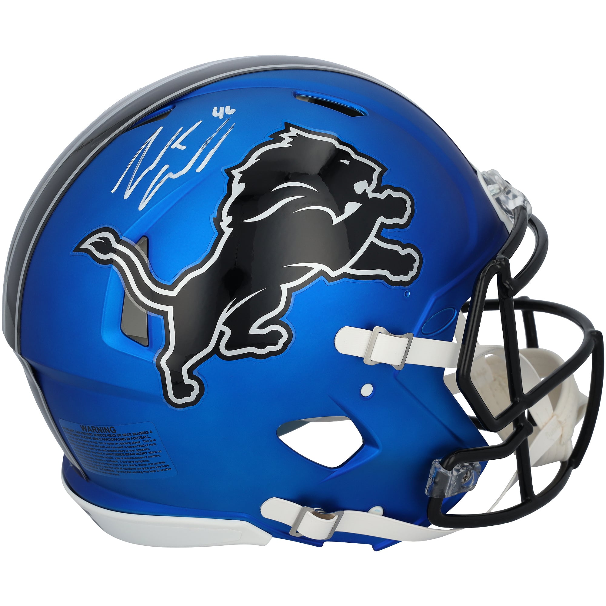 Jack Campbell Detroit Lions Autographed Riddell 2024 Alternate Speed Authentic Helmet