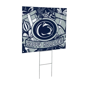 "Penn State Nittany Lions 24"" x 18"" Happy Holidays Christmas Outdoor Staked Yard Sign"