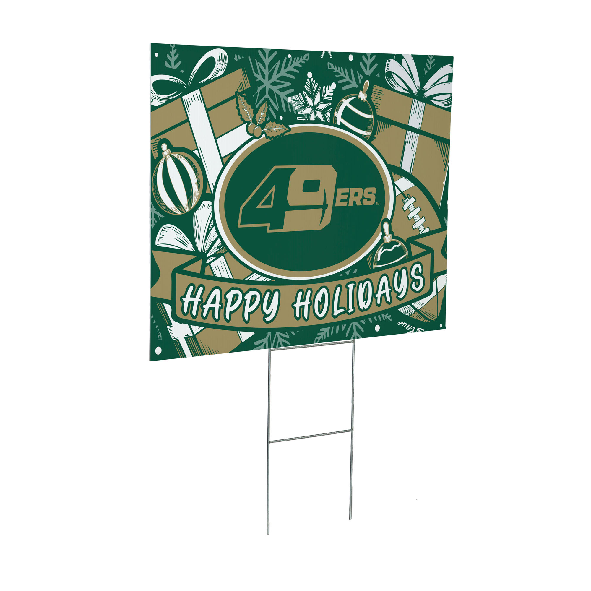 Charlotte 49ers 24" x 18" Happy Holidays Christmas Outdoor Staked Yard Sign